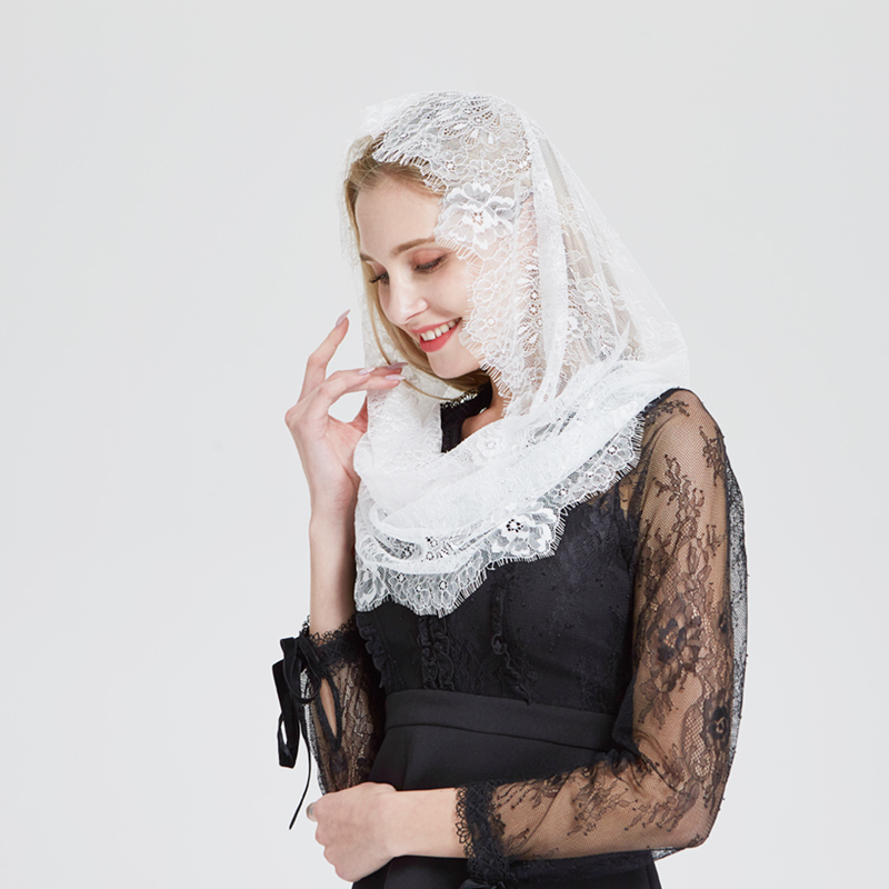 Leo anvi valkoinen pitsi huivi naisten mantilla kukka vintage inspiroitu pitsi morsiusjuhlat häähuivi päänpäällyste päähine