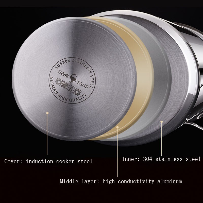 304 Rvs Asperges Pot Met Diepe Gebakken Mand Hoge Soeppan Friteuse