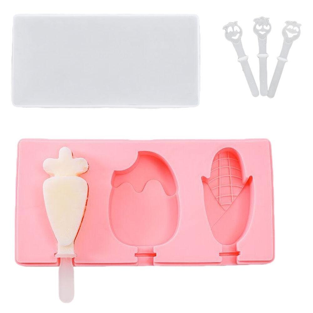 Leuke Silicone Popsicle Mold Set Diy Handgemaakte Ijs Maken Gereedschap Praktische Candy Bar Creatieve Dessert Mold Ice Cube lade