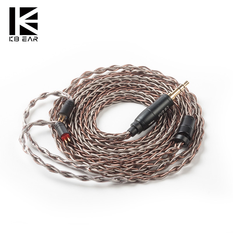 AK KBEAR-rhyme 8 Core Upgraded Copper-Silver Hybrid Earphone Cable 4.4/2.5/3.5mm Cable With MMCX/2Pin/QDC /TFZ