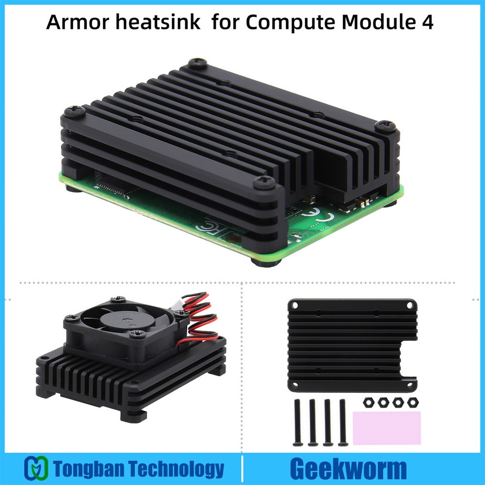 Raspberry Pi Compute Module 4 CM4 Ingebed Aluminium Heatsink/Koeler/Radiator/Beschermende Shell Ondersteuning 30Mm Fan (C235)