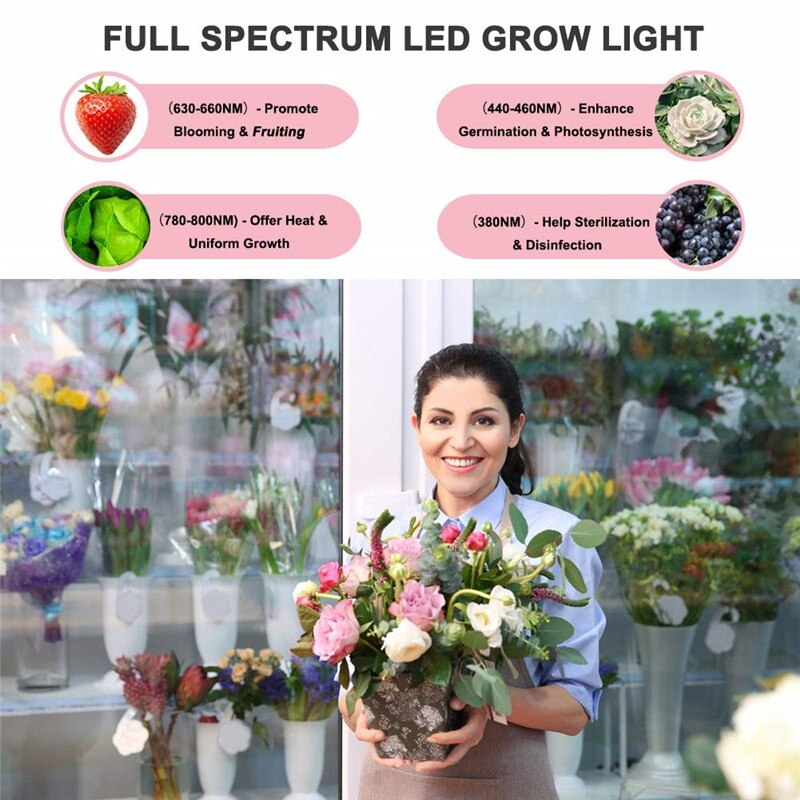 Led-plantenlamp 30 meter afstandsbediening vierkoppige plantengroeilamp usb binnenbloem vetplant clip groeilamp
