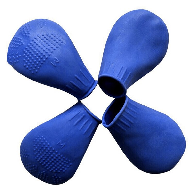 Huisdier Rubber Laarzen Sokken Voet Cover Waterdichte Regen Schoenen Antislip Outdoor Puppies Multcolor Schoenen Pet Poot Protectors Pak van 4pcs: Blauw / L