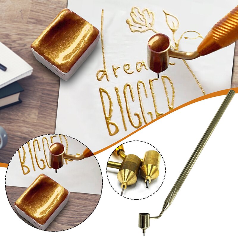 Schuine Fine-Lijn Verf Pen Grote Vloeistof Schrijver Pen Schrijver Verf Applicator Pen 0.5Mm Art Supplies Tekening Pennen levert Goud 1X