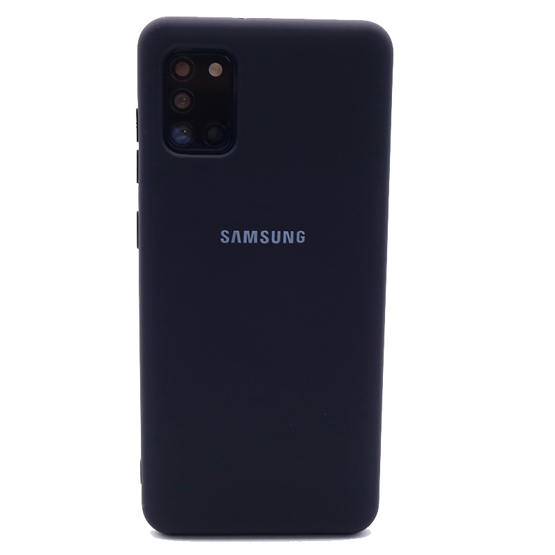 Samsung Galaxy A31 Flüssigkeit Silikon Fall Weichen Seidige Shell Abdeckung Galaxy A 31 Soft-Touch Zurück Schutzhülle: Midnight blue