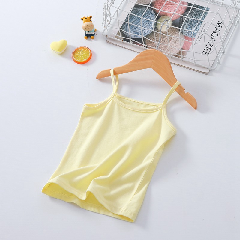 Simple Summer Toddler Girls Sleeveless Vest Solid Print Tops Blouse Cotton Casual Children Outfits School Home Leisure Vests: 3 / 4T