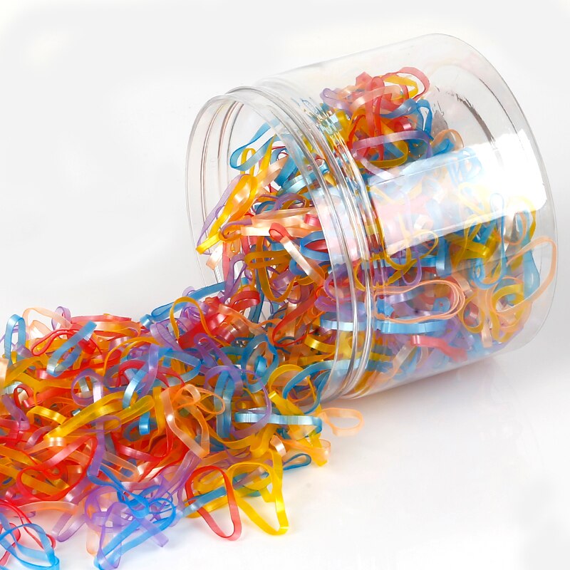500pcs/bag Child Baby Braider for Hair TPU Disposable Elastics Hair Bands Girls Ponytail Holder Rubber Bands Hair Styling Tool: mix3