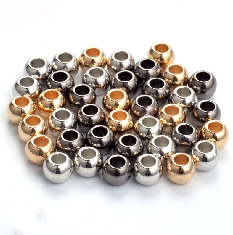 100 stücke Flache Runde CCB Acryl Spacer Perlen Große Loch Schal Perlen für schmuck machen, über 4mm 6mm 8mm 10mm 12mm: ccbD04 / 8mm