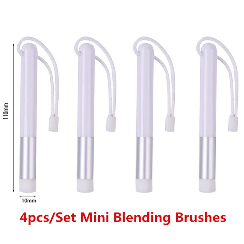 Juego de Mini brochas de mezcla útiles, estante para mezclar tinta, fácil, tarjetas de álbum de recortes, herramientas de mano para pintar,: 4pcs silver