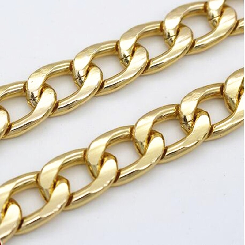 Corrente de metal para colar ghrqx, colar com corrente de alumínio sem ferrugem, 1 metro, 8mm x 11mm corrente de cintura acessórios roupas