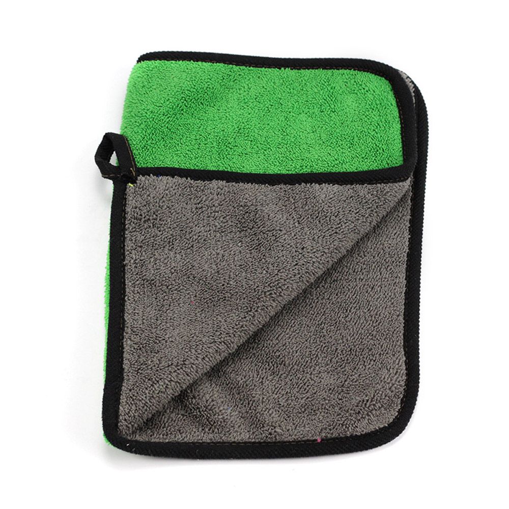 20*30cm bilvask mikrofiberhåndklæde bilrengøring tørringsklud hemming bilplejeklud med detaljer om vaskehåndklæde: Grøn