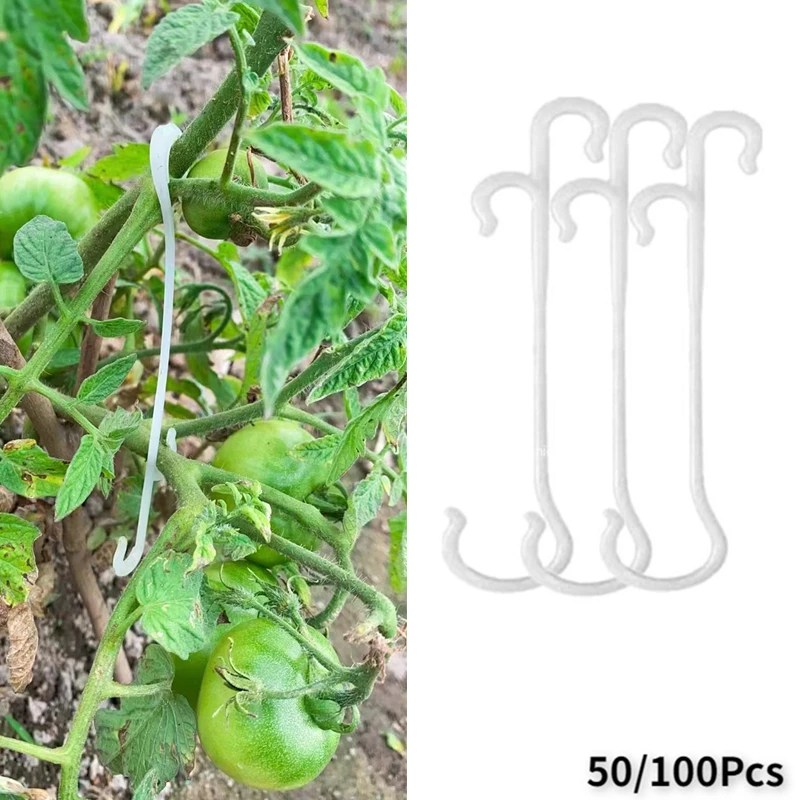 Ganchos en forma de J para soporte de tomate, 13/16CM, soporte para plantas, Clips para verduras para evitar tomates, racimo de frutas de pellizco o caída