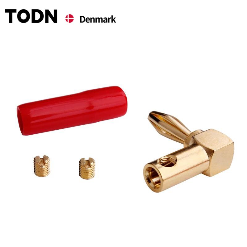 Tornillo de enchufe tipo L para amplificador de poste de unión, conector adaptador de altavoz de vídeo, ángulo recto de 90 grados, 4mm, 8 Uds.
