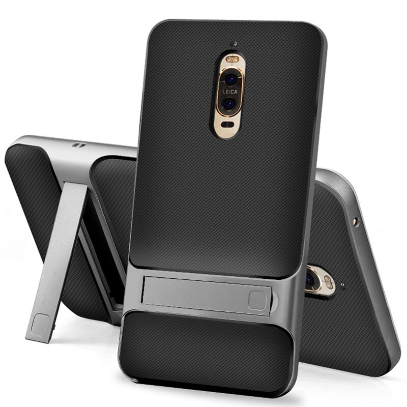 3D Kickstand Luxury Cases for Huawei Mate 9 Pro Cover TPU+PC Silicone 360 Protective Mobile Phone Back Armor Mate9Pro Mate9 9Pro: Royce Gray