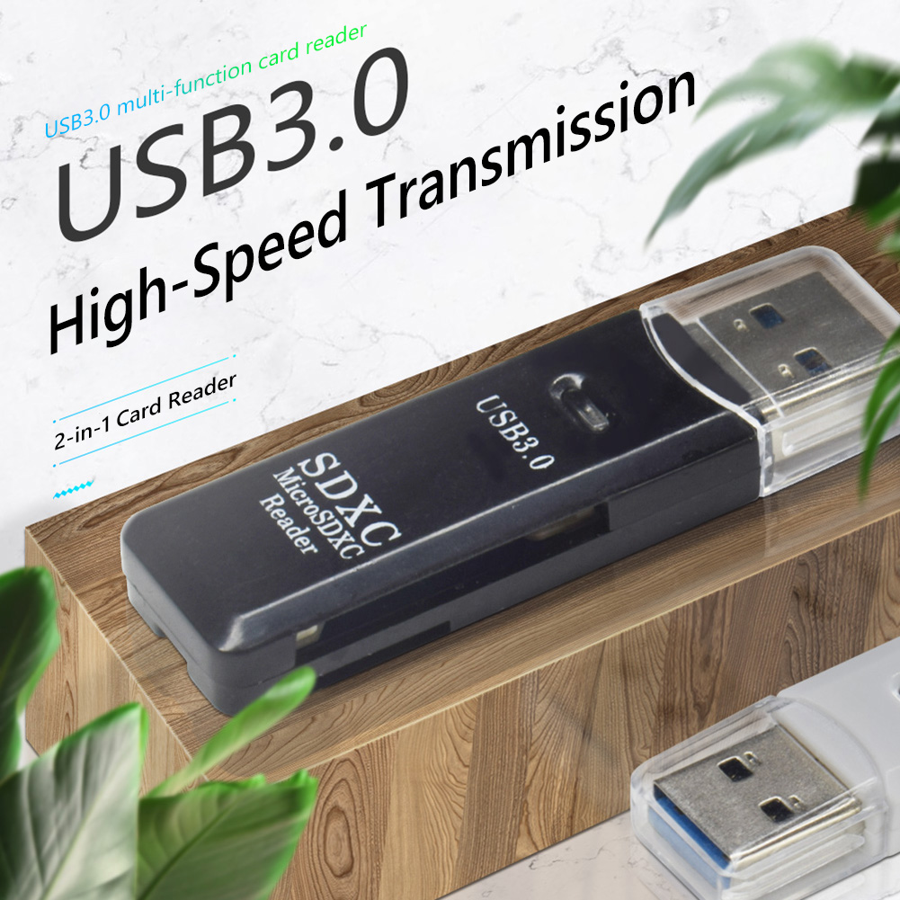 2 In 1 Tf Kaartlezer Usb 3.0 Adapter Drive Gratis Kaartlezer Geheugen Secure Digital Cardreader Met Led Indicator voor Laptop