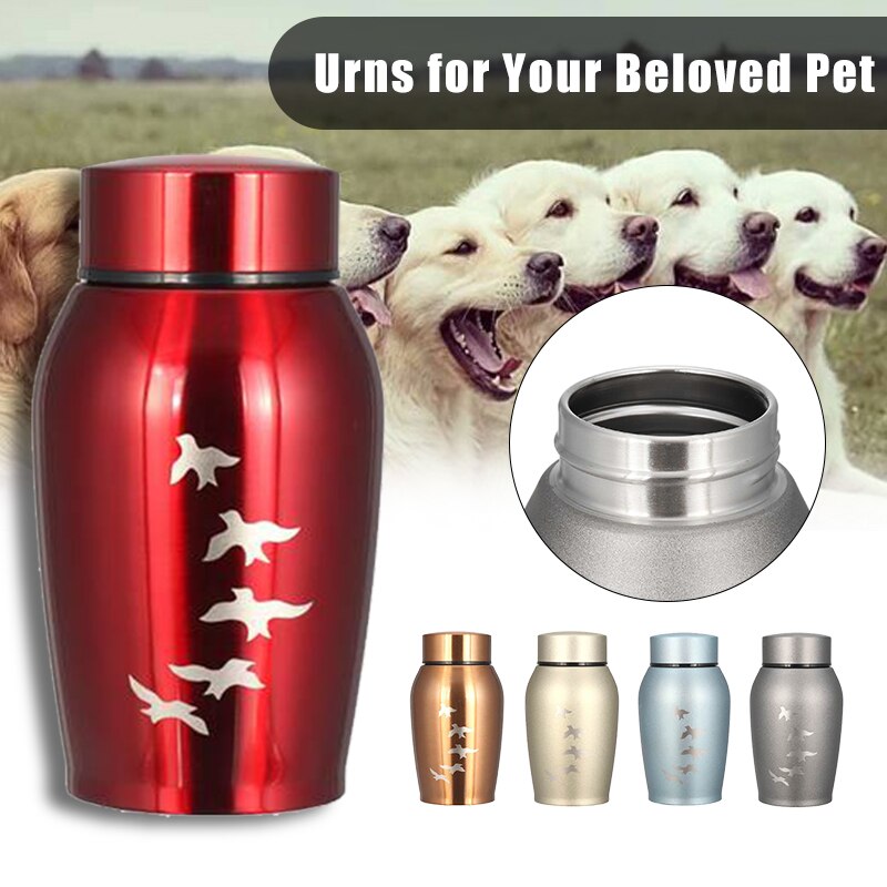 250ML Stainless steel Urns Pets Dog Cat Birds Mouse Cremation Ashes Urn Keepsake Casket Columbarium Pets Memorials 5 Colors