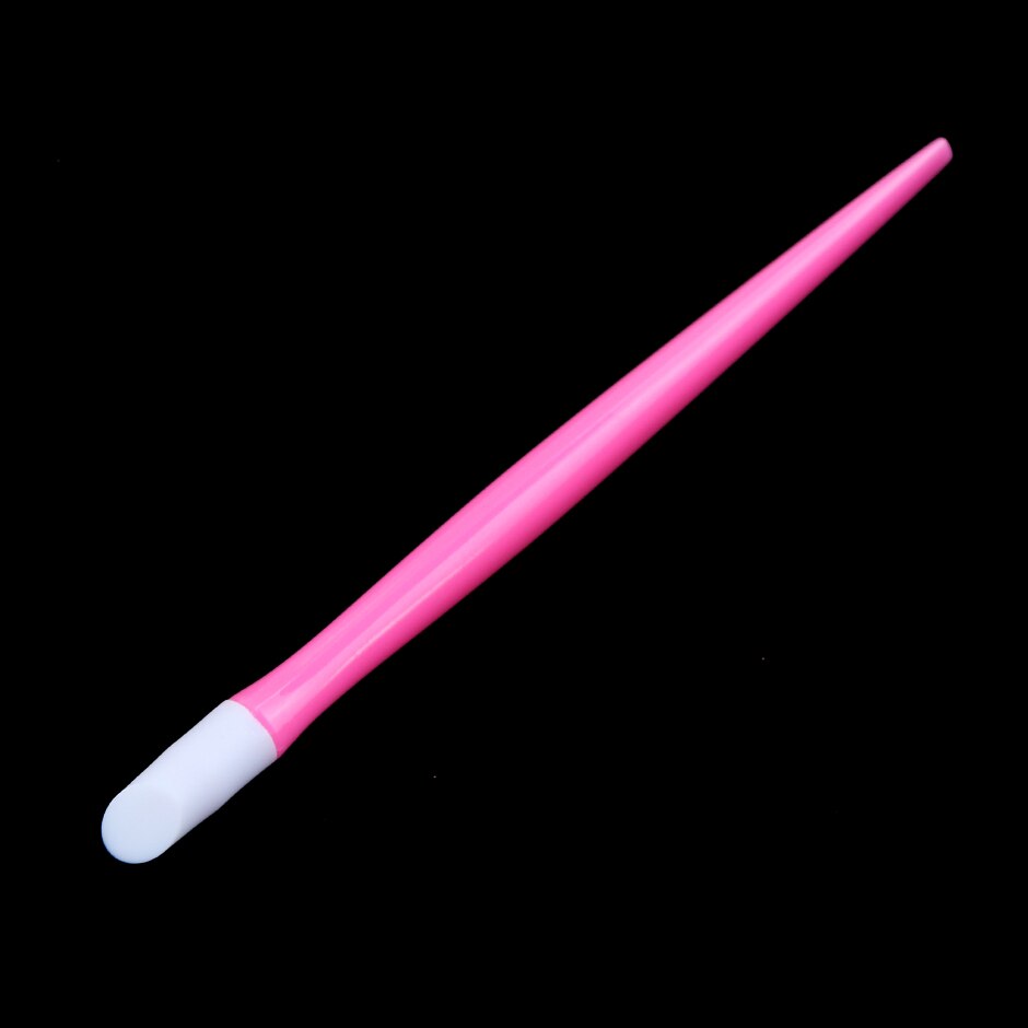 2 måder cuticle pusher pink blød manicure stick gummi tryk pen stang død hud gaffel peeling kniv trimmer neglefjerner  ch1563: 01