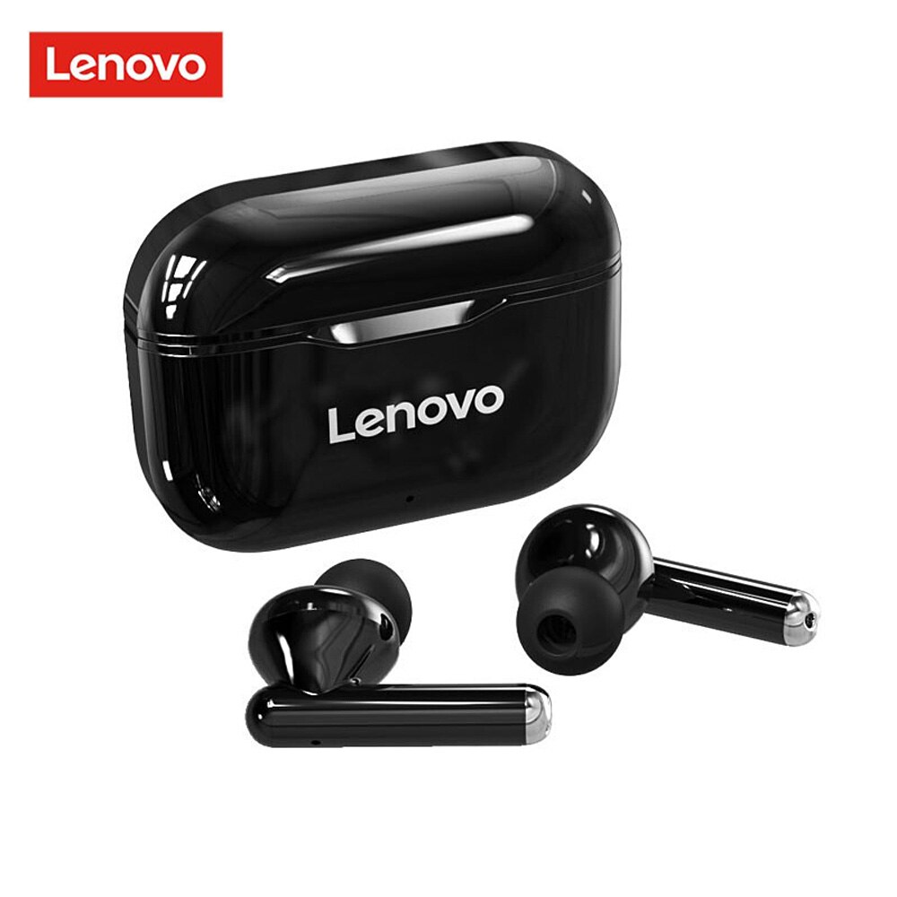 Original Lenovo LP1/LP1S/LP2/LP40 Wireless Earphone Bluetooth 5.0 Headphone Stereo Bass Headset Touch Control TWS Earbuds w/ Mic: LP1 Full Black