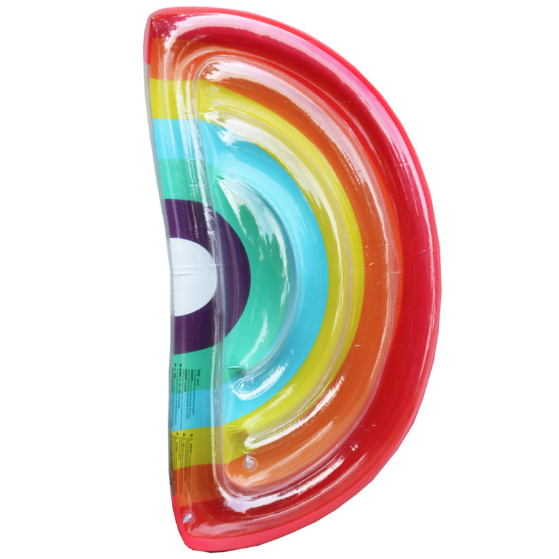 Neue sommer aufblasbare schwimm insel matt, Strand schwimmen Schwimmbad luft matratze bett, Festival Party schwimm spielzeug für Erwachsene freundlicher: Regenbogen 190X93cm