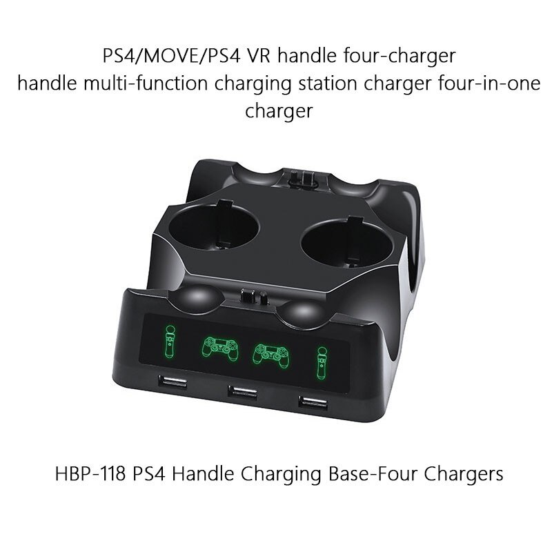 Game Controller Charger Voor PS4/Verplaatsen/PS4 Vr Handvat Multifunctionele Charging Station Charger Vier Poorten Opladen lader