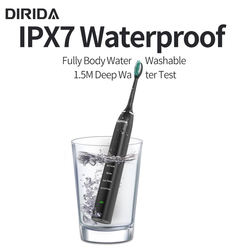 Dirida S100 Oplaadbare Sonische Tandenborstel IPX7 Waterdichte Elektrische Tandenborstel 5 Modus Cleaning Tanden Oral Care
