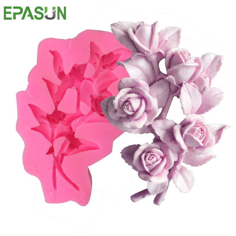 EPASUN 3D Zeep Mold Bloem Fondant Rose Savon Maken Candy Silicon Mould Sugarcraft Jabon Taart Decoreren Gumpaste DIY Gereedschap