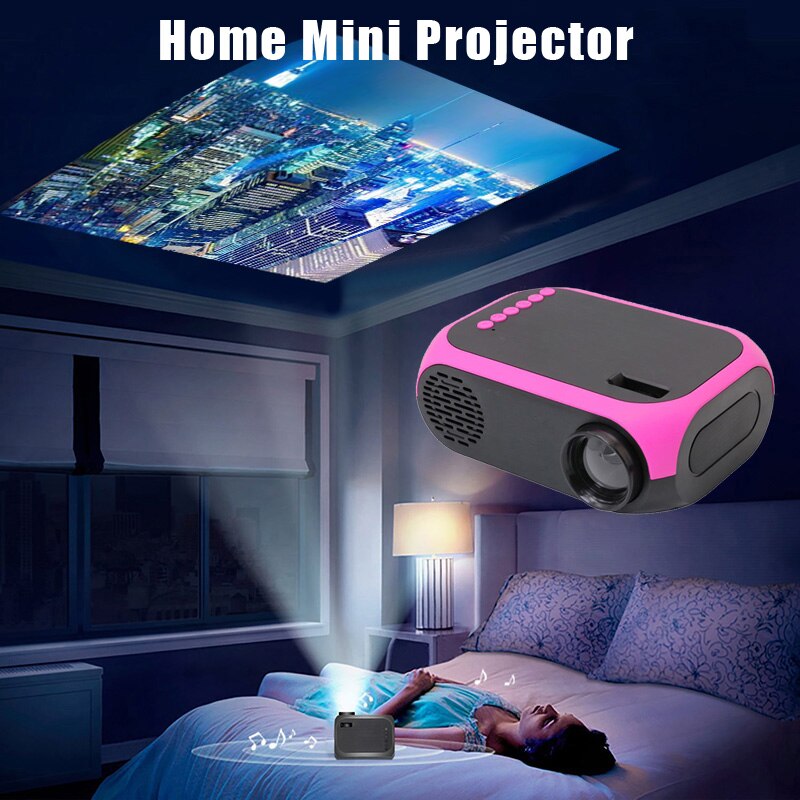 HD 1080P LED Projector Portable Mini Home Theater Cinema Lightweight USB AV HDMI @M23