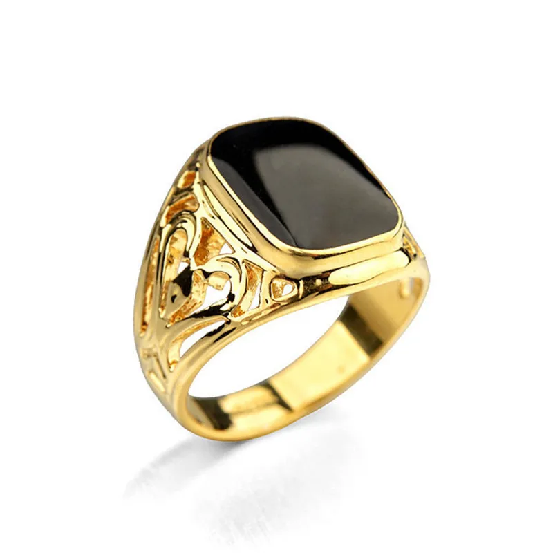 Anillos de cristal tallados huecos para hombres, joyería de de boda de compromiso, accesorios de anillo masculino, tamaño 6-10, 3 colores,: 10 / Verde