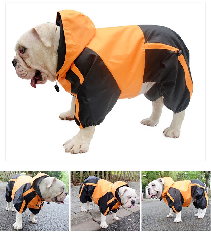 French Bulldog Raincoat Pug Dog Clothes Bulldog American Pit Bull Terrier American bully pitbull Clothing Pet Rain Coat Jacket: Orange / B-M