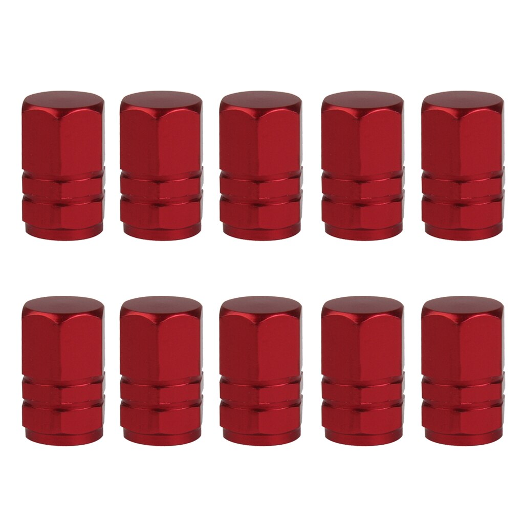 10x Universele Auto Valve Tyre Wheel Stem Tire Air Dust Covers Caps Rood