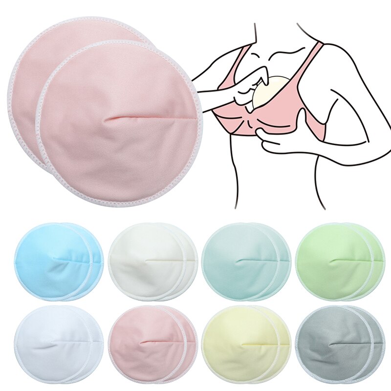 2Pcs Effen Kleur Verpleging Pads Superfijne Waterdichte Ademend Kom-Vormige Anti-Galactorroe Verpleging Pads