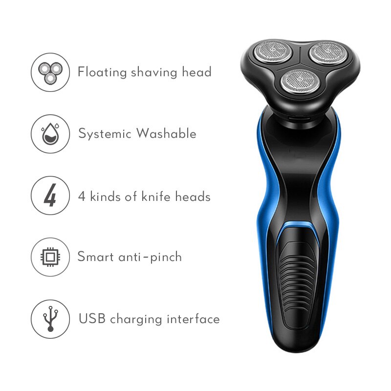 3D mężczyźni golarka elektryczna ruchome głowice ostrze trymer robić nosa maszynka robić golenia IPX7 wodoodporna akumulator elektryczny broda brzytwa F35