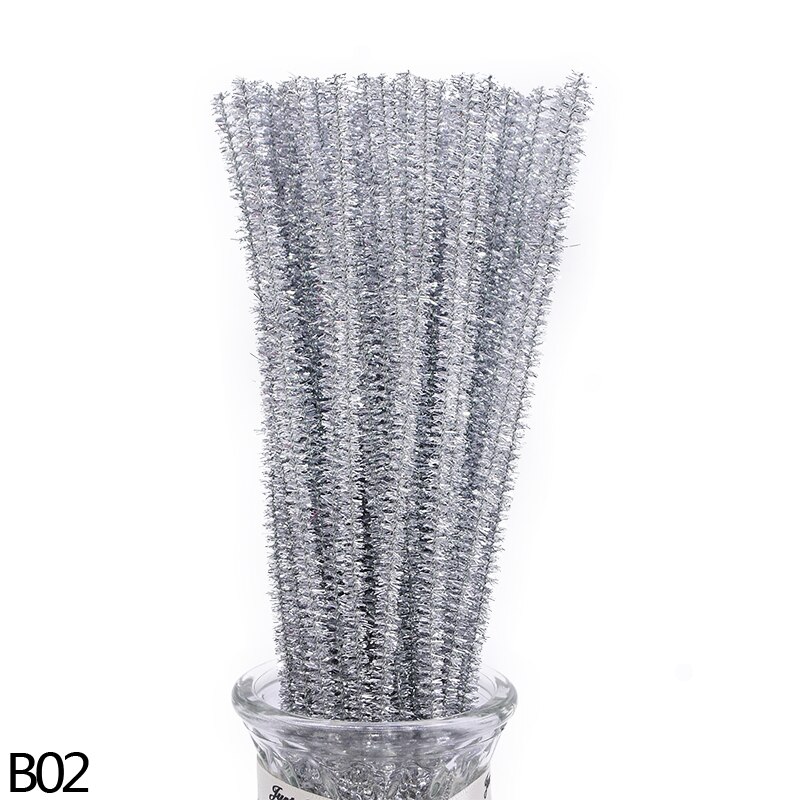 Bâtonnets en peluche en Chenille 100 p/lot | Nettoyage de tuyaux, fournitures artisanales éducatives et de jouets en peluche pour enfants, bricolage: B02-100pcs