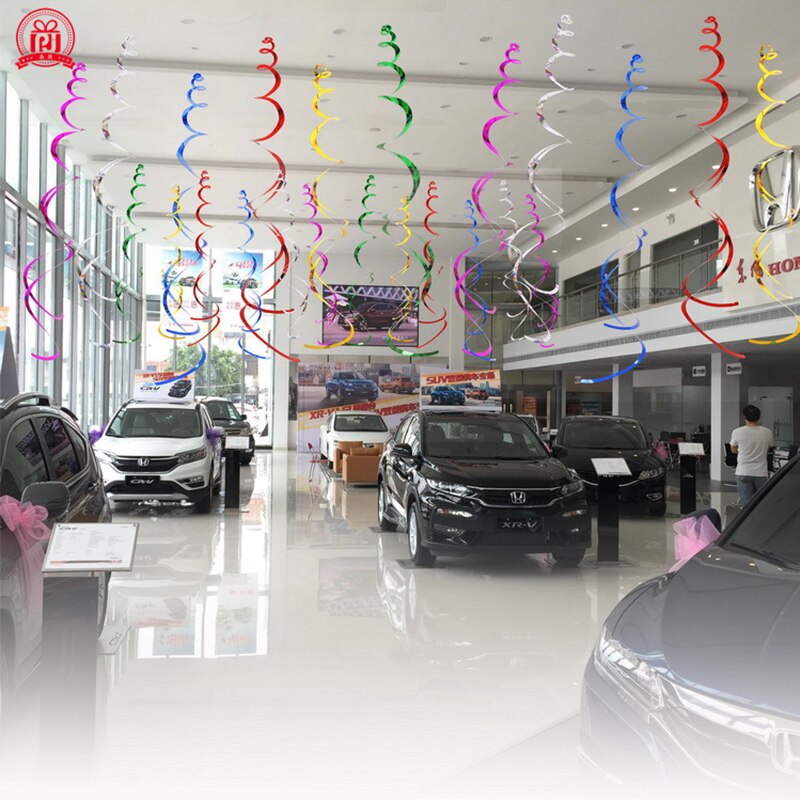 6Pcs Halloween Decoration Ribbon Metallic Ceiling Hanging Streamers Swirl Sparkling Spiral Ornament For Wedding Birthday Party