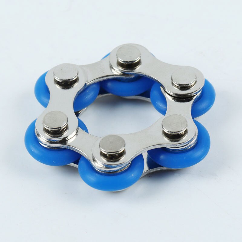 Six Roller Chain Novelty Bike Chain Fidget Toys for Pressure Relief Autism ADHD ADD Anxiety in Classroom Office School Portable: dark blue