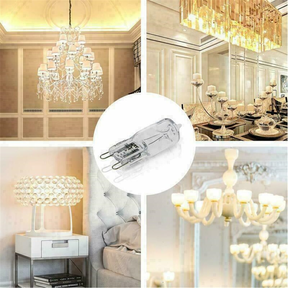 10pcs 40W G9 Halogen Bulb Halogen Bulb Pin Base Tungsten Bulb Warm White Globe Lamp