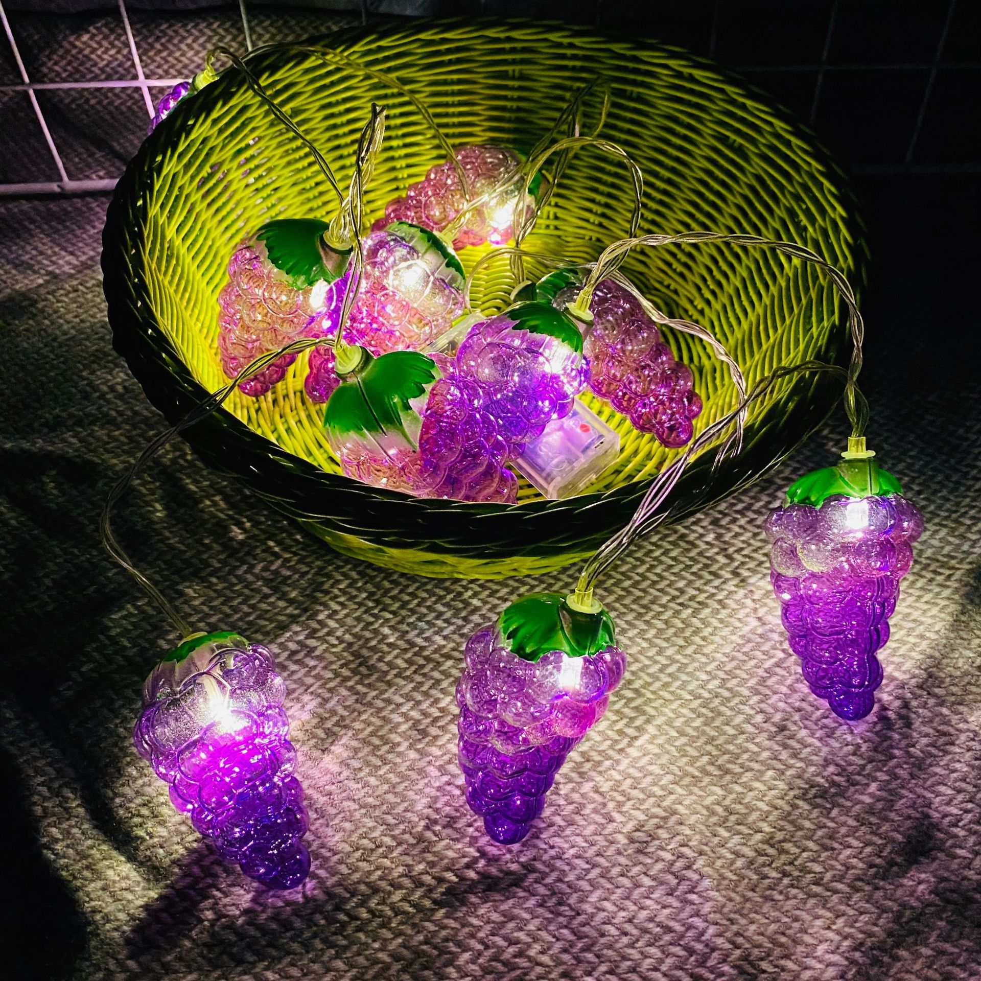 Guirlande lumineuse à 10led, 1.5M, Fruit fraise, noël, féerique, jardin, mariage, , décoration de maison,: Grape / by battery