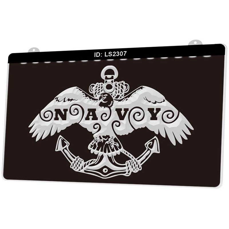 Ls2307 u. s. marineblauw 3d graveerbare led-lichtborden meerdere kleuren gratis verkoop