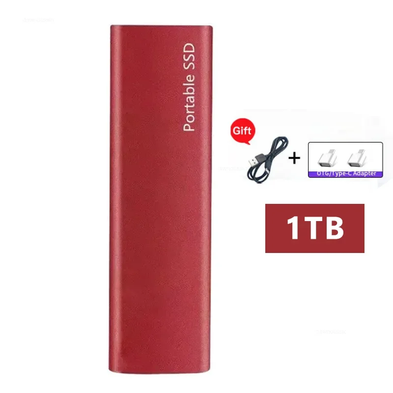 Bärbar ssd 1tb extern hårddisk med hög hastighet 2tb ssd-enhet, usb 3.1 typ-c-lagringsenhet för bärbar/stationär/mac /pc 64gb: Guld-