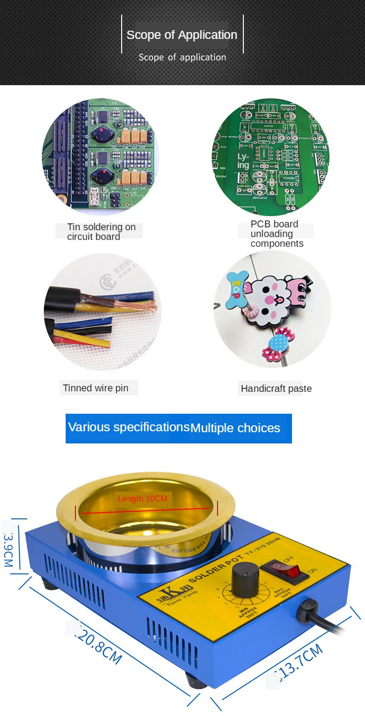 Small household tin melting furnace lead-free adjustable temperature titanium plating tin furnace