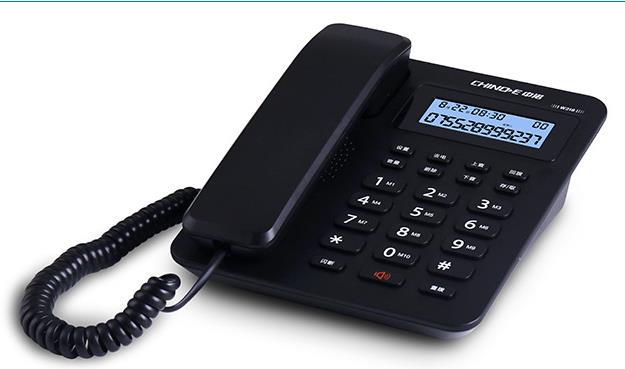 Telefoon vaste lijn  w218 telefoon beller-id handsfree bellen geen batterij voor kantoor en thuis vaste telefoon: Zwart