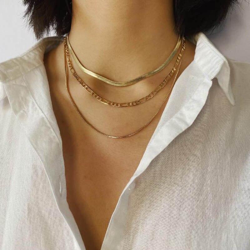 Punk Gold Chain Choker Necklace for Women Chunky Cuban Link Chains Necklaces Statement collares mujer Party Jewelry: C15