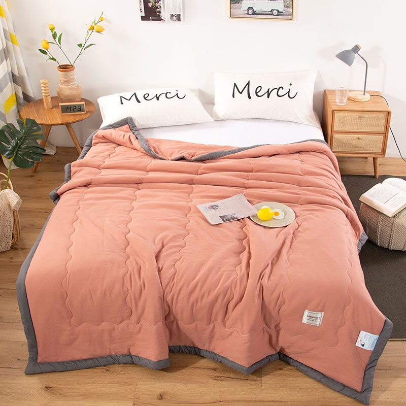 Sommerbettdecken, einfarbig, maschinenwaschbar, Steppdecke, Tagesdecke auf dem Bett, Doppeldecke, Bettdecke mit Klimaanlage: 150x200cm / 2