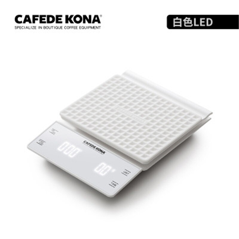 Cafetera KONA-báscula de café con temporizador, balanza Digital LED de alta precisión con goteo electrónico, para cocina, 0,1g/3kg