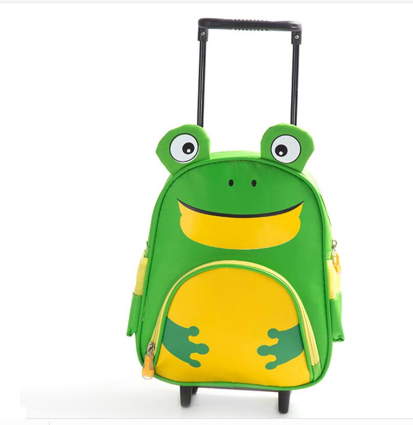 Mochila con ruedas para chico, mochila con ruedas para la escuela, mochila de doble uso para niños, mochila con carrito de viaje, bolsas para niños: Castaño