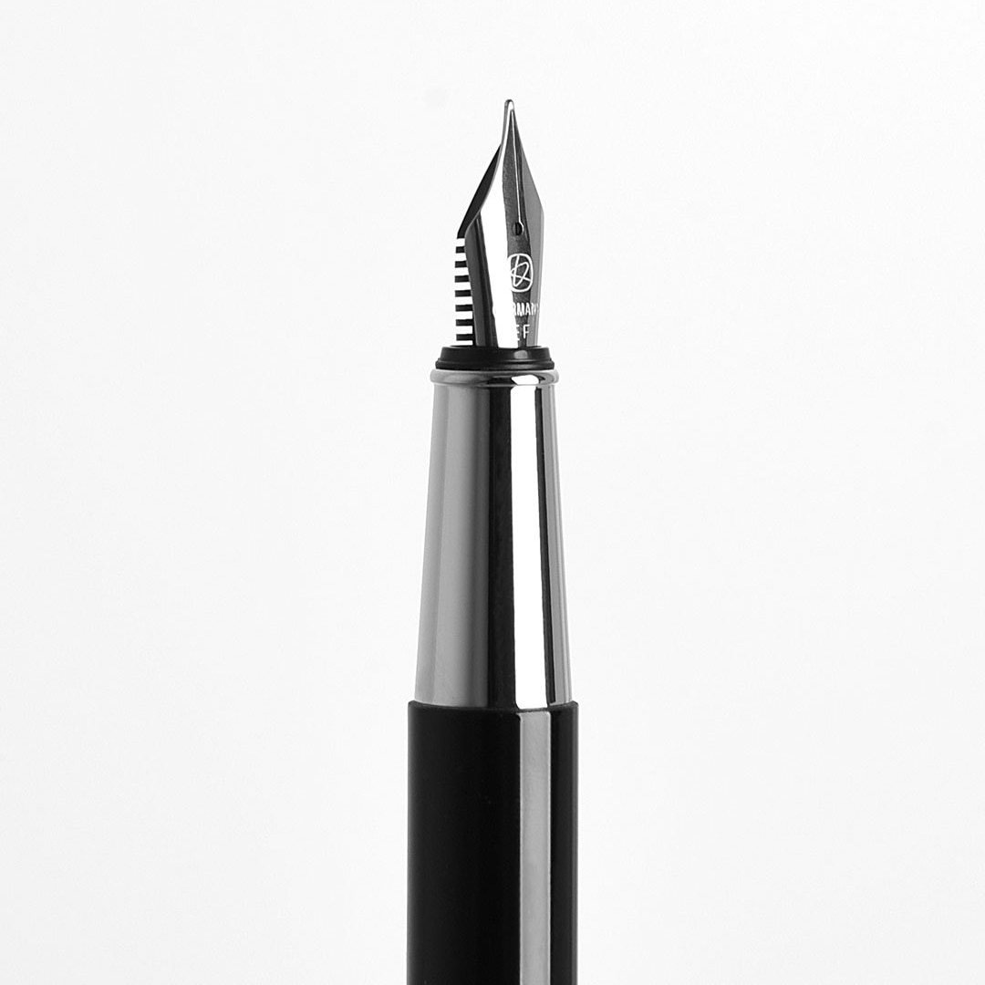 Pluma estilográfica youpin kaco BRIO en negro/blanco con bolsa de tinta, caja de almacenamiento de 0,3mm, pluma de tinta metálica de punta para escribir y firmar