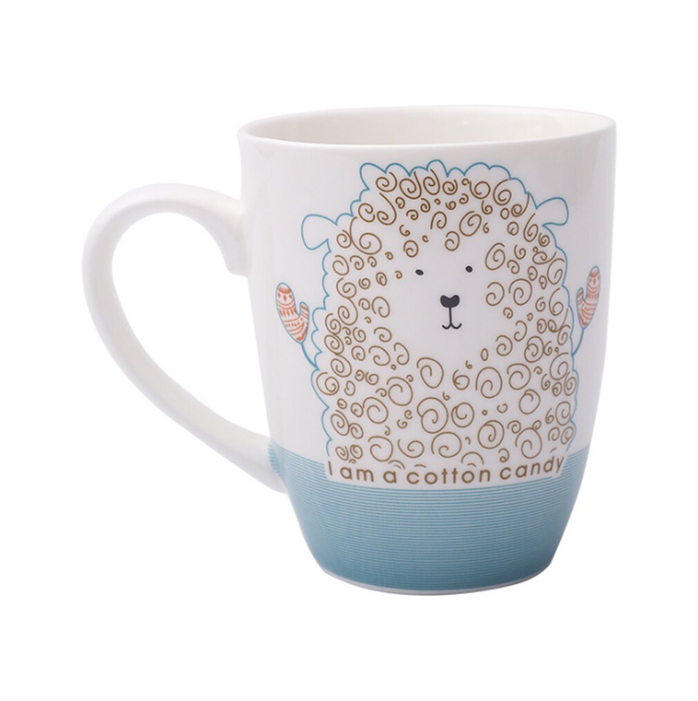 Cartoon cute ceramic cutlery children's dinner plate steak plate breakfast plate dessert plate and cup: cup of sheep