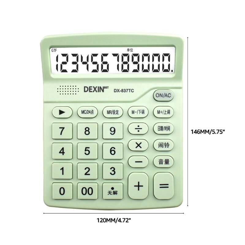 12 Digit Desktop Electronic Calculator with Battery + Solar Dual Power Source T84D