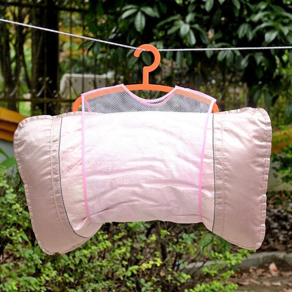 2Pcs Net Mesh Bag Drying Pillow Hanger Laundry Rack Multifunction Pillow Drying household accessories