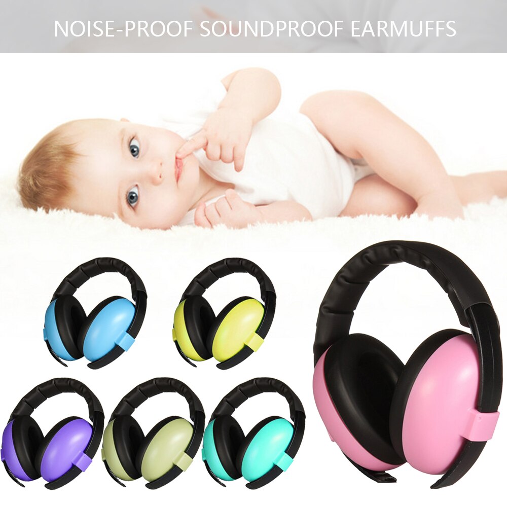 Babybørn sover ørebeskyttere støjsikret høreværn beskyttelse baby drenge piger anti-støj holdbar hovedtelefon seks farver